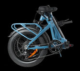 The DYU FF500 20 Inch Fat Tire Electric Bike in a folded state.